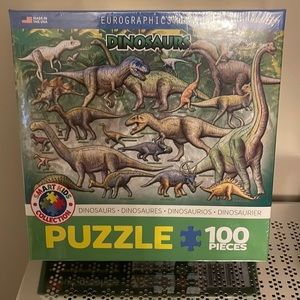 Brand new, Eurographics a kids Dinosaurs 100 pieces puzzle